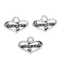 Silver Zinc Alloy Heart Charm Pendant No.981549 for DIY Necklace Bracelet Jewelry Making view 2
