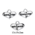 Silver Zinc Alloy Heart Charm Pendant No.981549 for DIY Necklace Bracelet Jewelry Making view 1