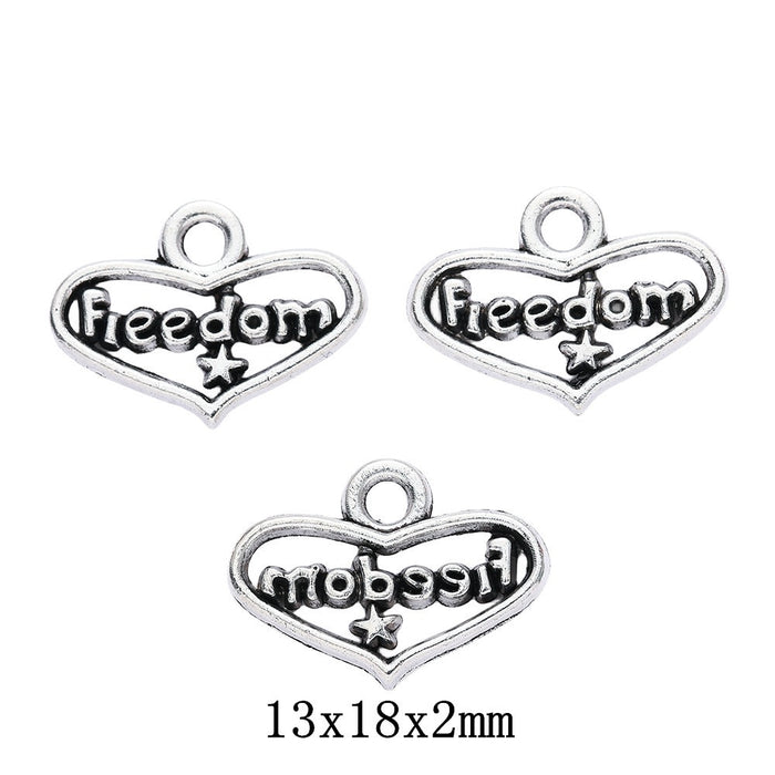 Silver Zinc Alloy Heart Charm Pendant No.981549 for DIY Necklace Bracelet Jewelry Making