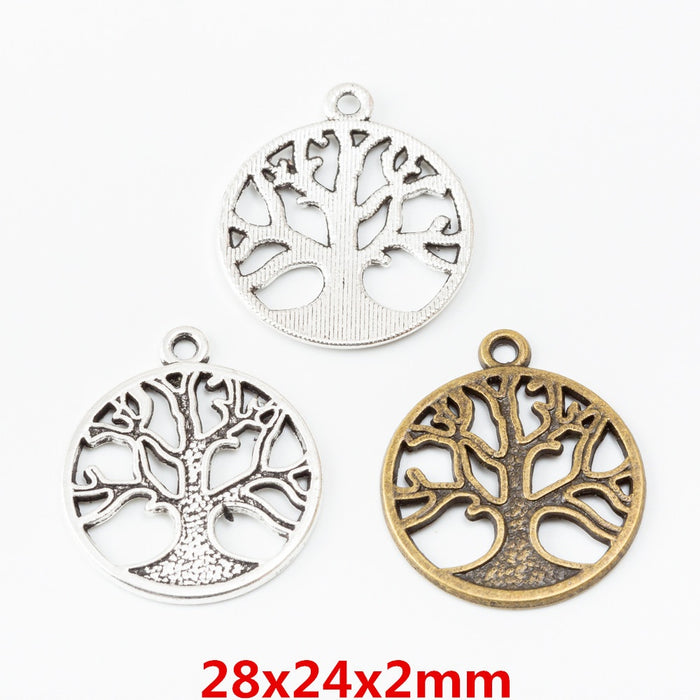 Zinc Alloy Tree Of Life Charm Pendant No.127137 for DIY Necklace Bracelet Jewelry Making