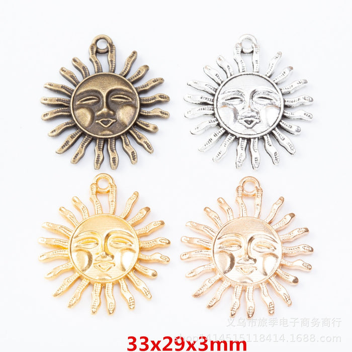 Zinc Alloy Smiling Sun Charm Pendant No.716880 for DIY Necklace Bracelet Jewelry Making