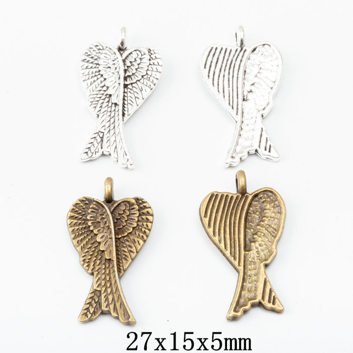 Zinc Alloy Wing Charm Pendant No.297283 for DIY Necklace Bracelet Jewelry Making
