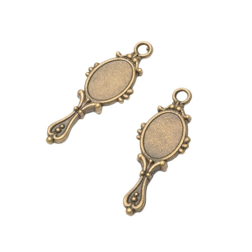 Zinc Alloy Mirror Charm Pendant No.873690 for DIY Necklace Bracelet Jewelry Making