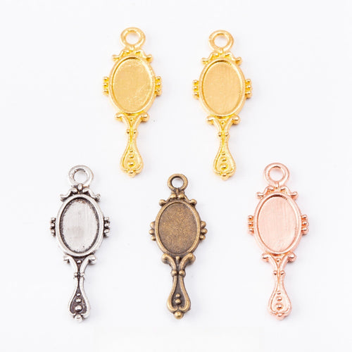 Zinc Alloy Mirror Charm Pendant No.873690 for DIY Necklace Bracelet Jewelry Making
