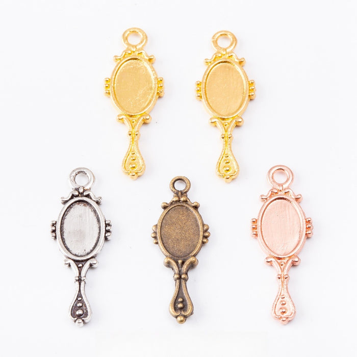 Zinc Alloy Mirror Charm Pendant No.873690 for DIY Necklace Bracelet Jewelry Making
