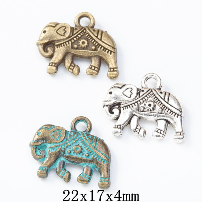 Zinc Alloy Elephant Charm Pendant No.868381 for DIY Necklace Bracelet Jewelry Making