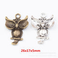 Zinc Alloy Owl Charm Pendant No.079398 for DIY Necklace Bracelet Jewelry Making view 1