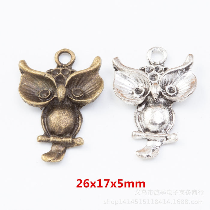 Zinc Alloy Owl Charm Pendant No.079398 for DIY Necklace Bracelet Jewelry Making