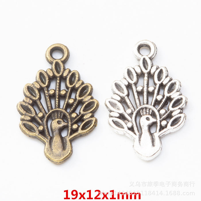 Zinc Alloy Peacock Charm Pendant No.419097 for DIY Necklace Bracelet Jewelry Making