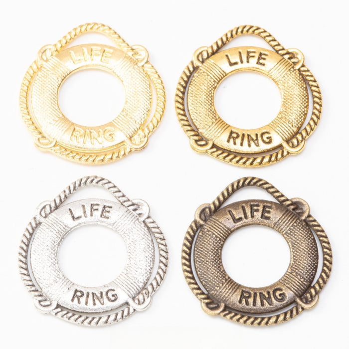 DIY Vintage Alloy Swimming Ring Lifebuoy Pendant Charm For Jewelry Accessories
