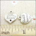 Silver Zinc Alloy Heart Charm Pendant for DIY Necklace Bracelet Jewelry Making view 2