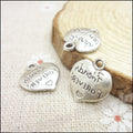 Silver Zinc Alloy Heart Charm Pendant for DIY Necklace Bracelet Jewelry Making view 1