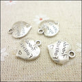 Silver Zinc Alloy Heart Charm Pendant for DIY Necklace Bracelet Jewelry Making view 3