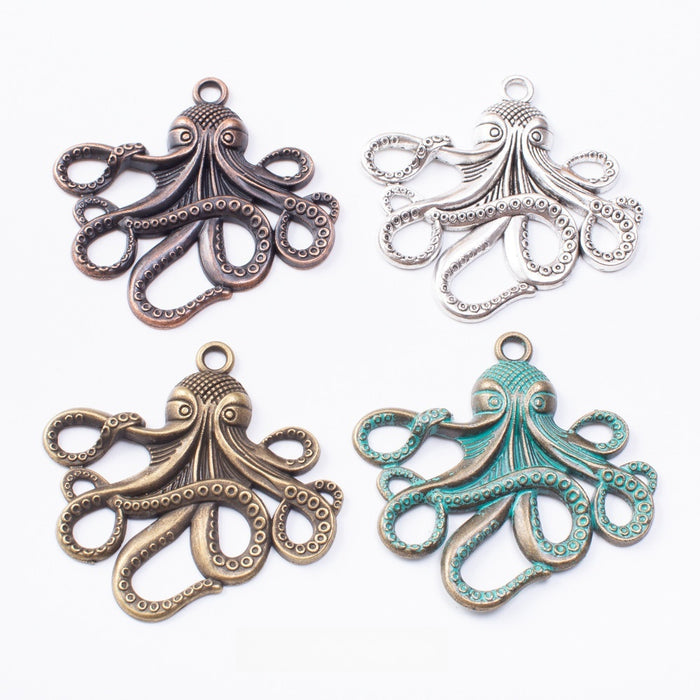 Zinc Alloy Octopus Charm Pendant No.188015 for DIY Necklace Bracelet Jewelry Making