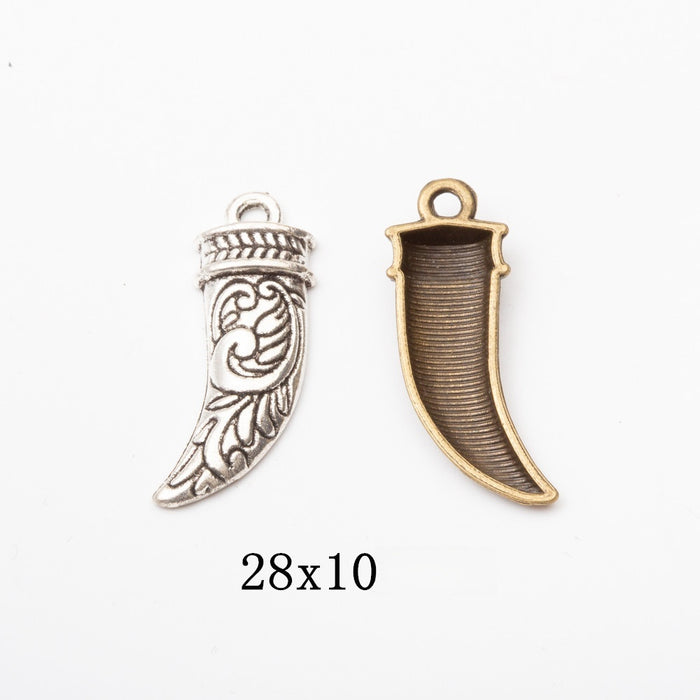 Zinc Alloy Bull Horn Charm Pendant No.220934 for DIY Necklace Bracelet Jewelry Making