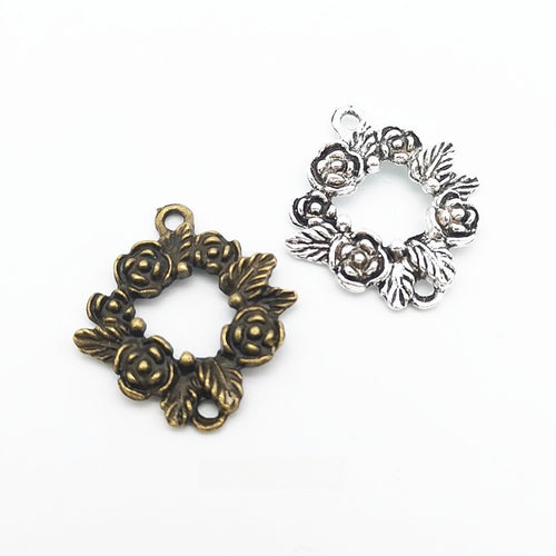 Zinc Alloy Flower Charm Pendant No.422674 for DIY Necklace Bracelet Jewelry Making