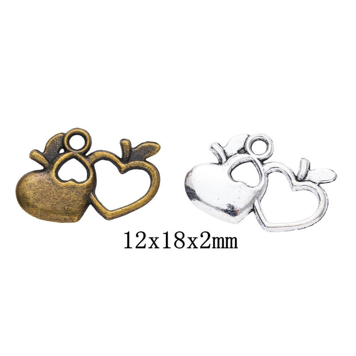 Zinc Alloy Heart Apple Charm Pendant for DIY Necklace Bracelet Jewelry Making