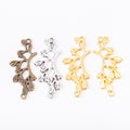 Zinc Alloy Double Leaf Charm Pendant for DIY Necklace Bracelet Jewelry Making view 5
