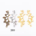 Zinc Alloy Double Leaf Charm Pendant for DIY Necklace Bracelet Jewelry Making view 1