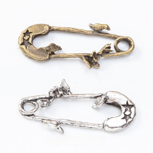 Zinc Alloy Safety Pin Charm Pendant No.096867 for DIY Necklace Bracelet Jewelry Making