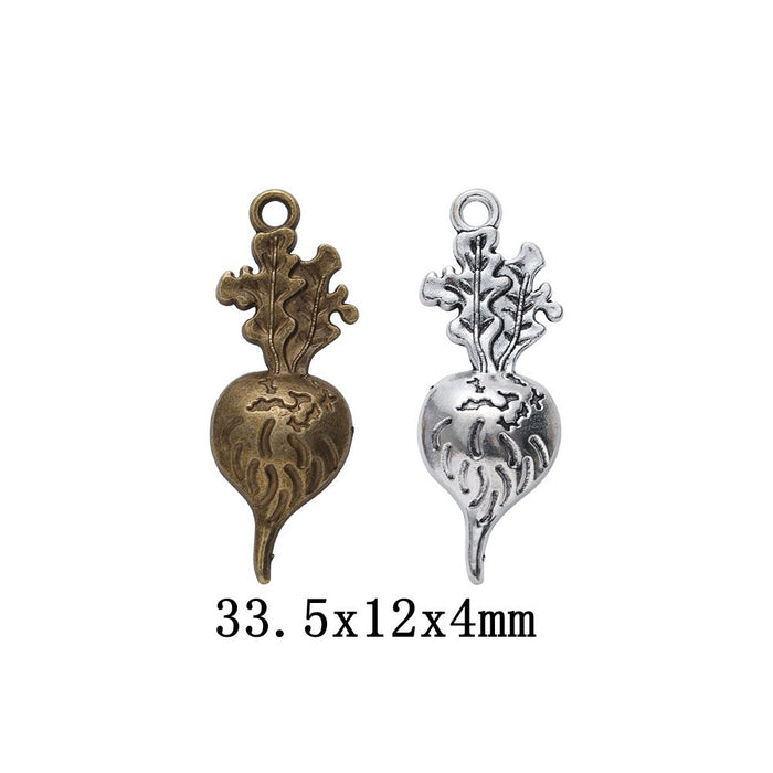 Zinc Alloy Carrot Charm Pendant for DIY Necklace Bracelet Jewelry Making