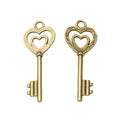 Zinc Alloy Heart Key Charm Pendant No.120901 for DIY Necklace Bracelet Jewelry Making view 2