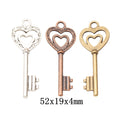 Zinc Alloy Heart Key Charm Pendant No.120901 for DIY Necklace Bracelet Jewelry Making view 1
