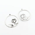 Zinc Alloy Rose Charm Pendant No.868186 for DIY Necklace Bracelet Jewelry Making view 3