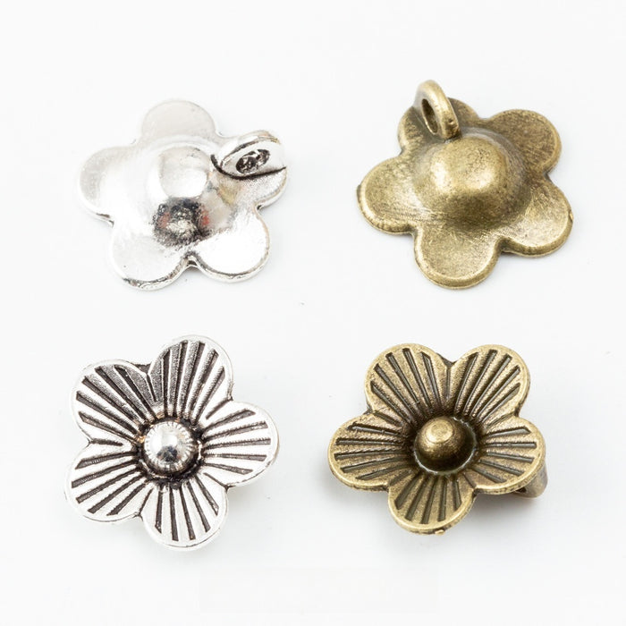 Zinc Alloy Flower Charm Pendant No.218514 for DIY Necklace Bracelet Jewelry Making