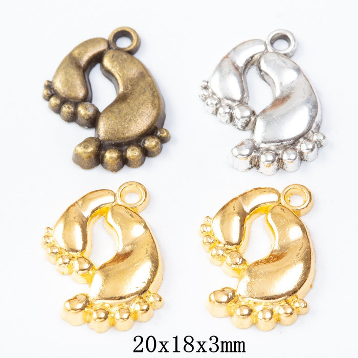 Zinc Alloy Footprints Charm Pendant for DIY Necklace Bracelet Jewelry Making