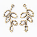 Zinc Alloy Leaf Branch Charm Pendant for DIY Necklace Bracelet Jewelry Making view 2