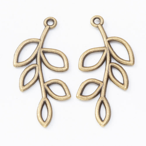 Zinc Alloy Leaf Branch Charm Pendant for DIY Necklace Bracelet Jewelry Making