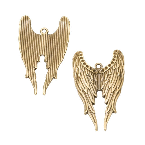 Zinc Alloy Double Wings Charm Pendant No.939196 for DIY Necklace Bracelet Jewelry Making