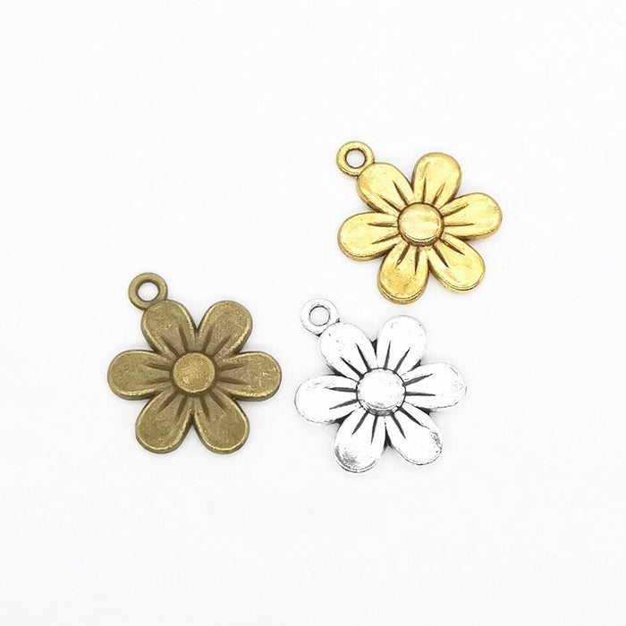 Zinc Alloy Flower Charm Pendant No.709600 for DIY Necklace Bracelet Jewelry Making