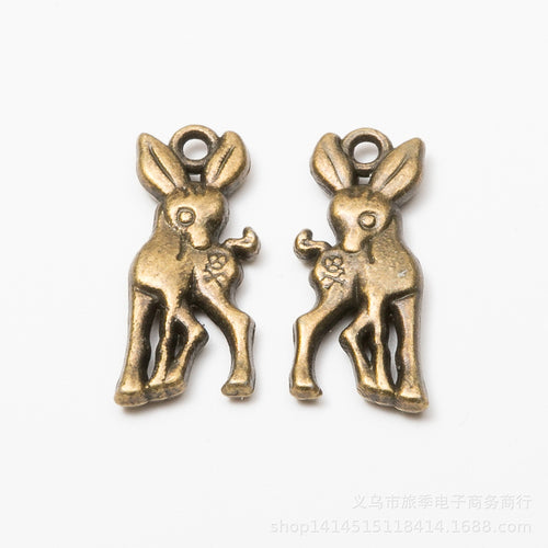 Zinc Alloy Deer Charm Pendant No.093902 for DIY Necklace Bracelet Jewelry Making