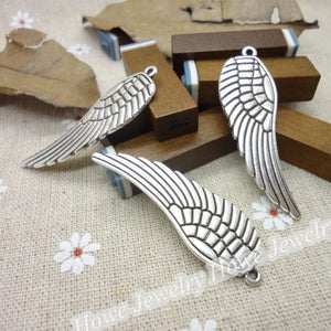 Silver Zinc Alloy Wing Charm Pendant No.364750 for DIY Necklace Bracelet Jewelry Making
