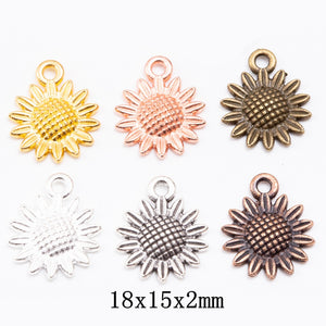 Zinc Alloy Flower Charm Pendant No.240652 for DIY Necklace Bracelet Jewelry Making