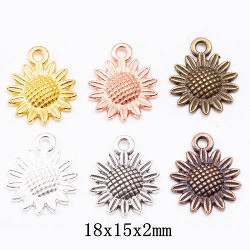 Zinc Alloy Flower Charm Pendant No.240652 for DIY Necklace Bracelet Jewelry Making