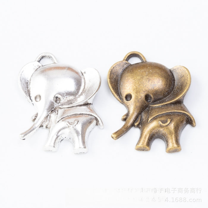 Zinc Alloy Elephant Charm Pendant No.859303 for DIY Necklace Bracelet Jewelry Making