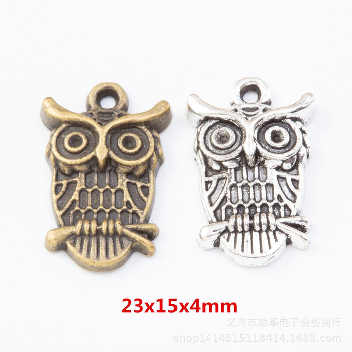 Zinc Alloy Owl Charm Pendant No.454271 for DIY Necklace Bracelet Jewelry Making