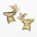 Zinc Alloy Deer Head Charm Pendant No.467743 for DIY Necklace Bracelet Jewelry Making view 2