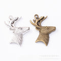 Zinc Alloy Deer Head Charm Pendant No.467743 for DIY Necklace Bracelet Jewelry Making view 1