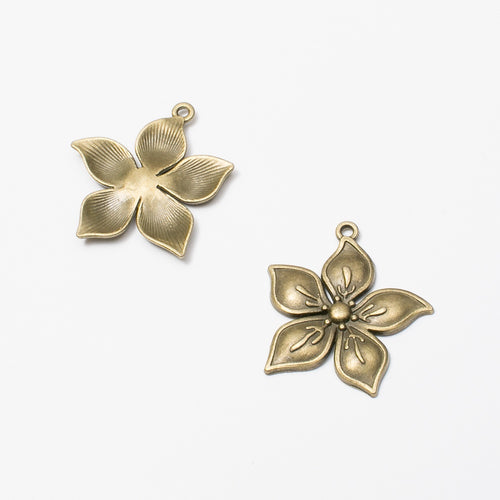 Zinc Alloy Flower Charm Pendant No.041982 for DIY Necklace Bracelet Jewelry Making