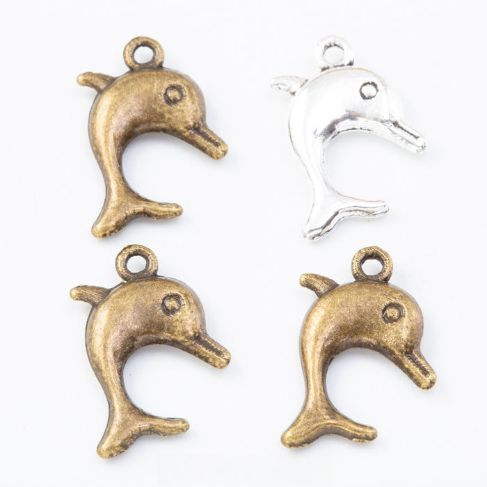 Zinc Alloy Dolphin Charm Pendant No.886638 for DIY Necklace Bracelet Jewelry Making