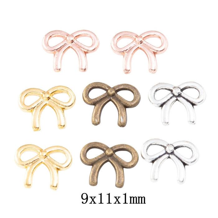 Zinc Alloy Bow Charm Pendant No.515490 for DIY Necklace Bracelet Jewelry Making