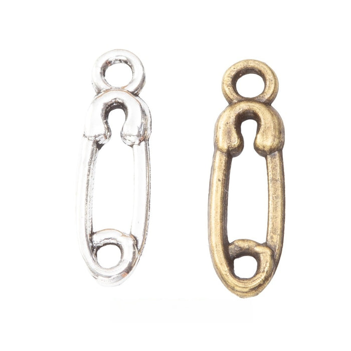 Zinc Alloy Safety Pin Charm Pendant No.136259 for DIY Necklace Bracelet Jewelry Making