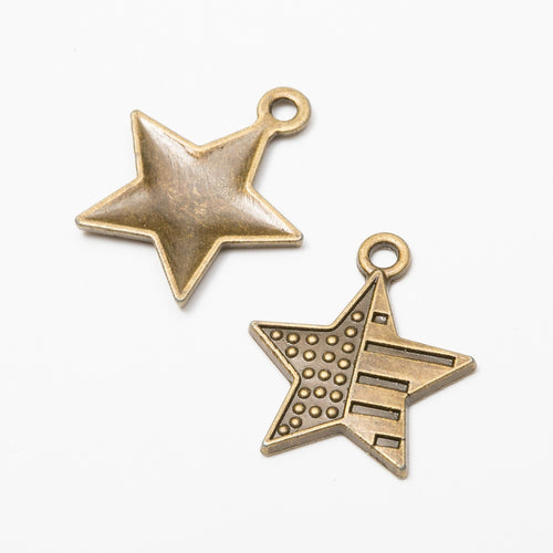 Zinc Alloy Five Point Star Charm Pendant No.469340 for DIY Necklace Bracelet Jewelry Making