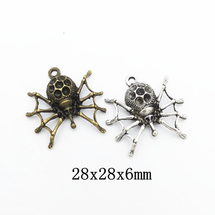 Zinc Alloy Spider Charm Pendant No.041924 for DIY Necklace Bracelet Jewelry Making