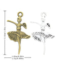 Zinc Alloy Ballet Girl Charm Pendant No.613512 for DIY Necklace Bracelet Jewelry Making view 1