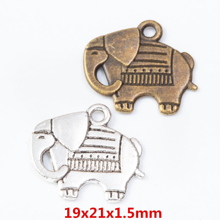 Zinc Alloy Elephant Charm Pendant No.642783 for DIY Necklace Bracelet Jewelry Making